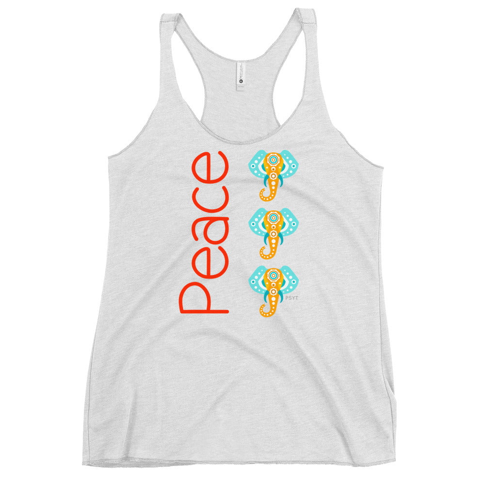 Stacked Elephants Peace Racerback Tank Top