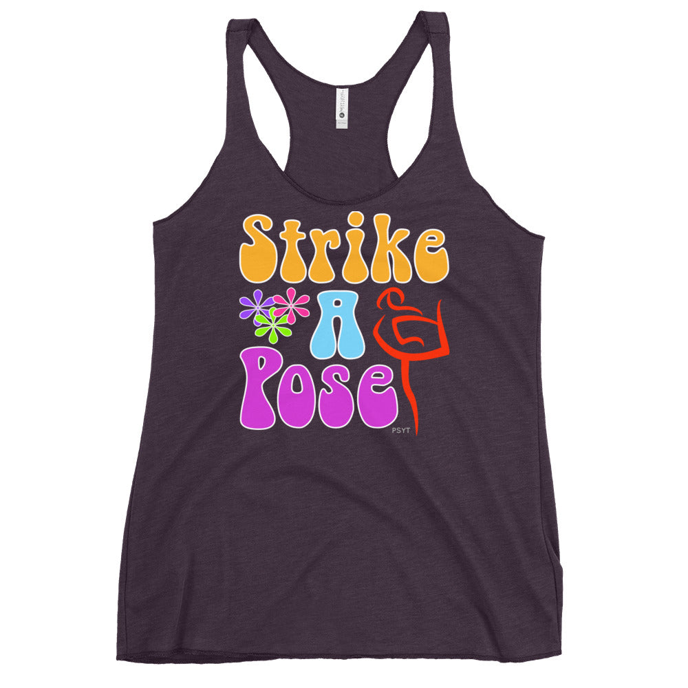 Strike A Pose Retro Groovy Racerback Tank Top