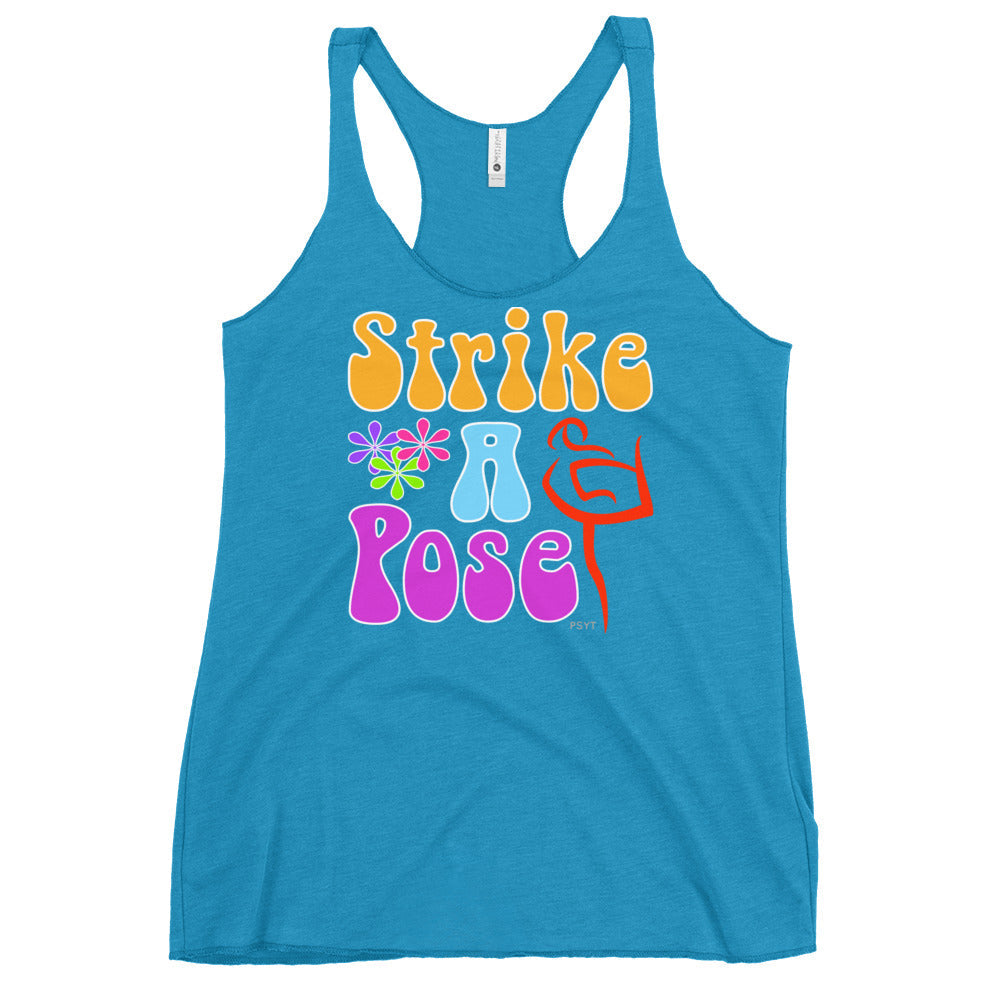 Strike A Pose Retro Groovy Racerback Tank Top