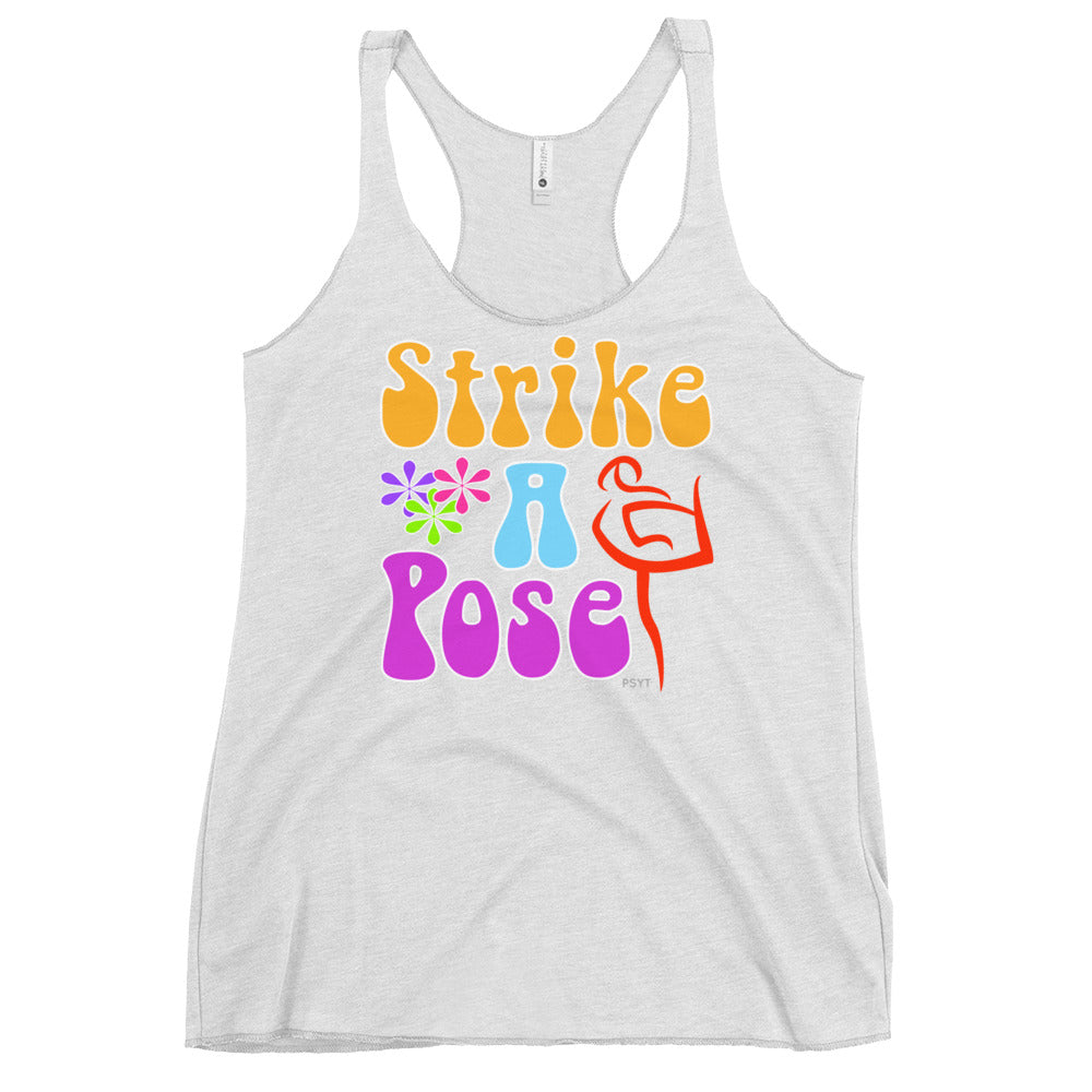 Strike A Pose Retro Groovy Racerback Tank Top