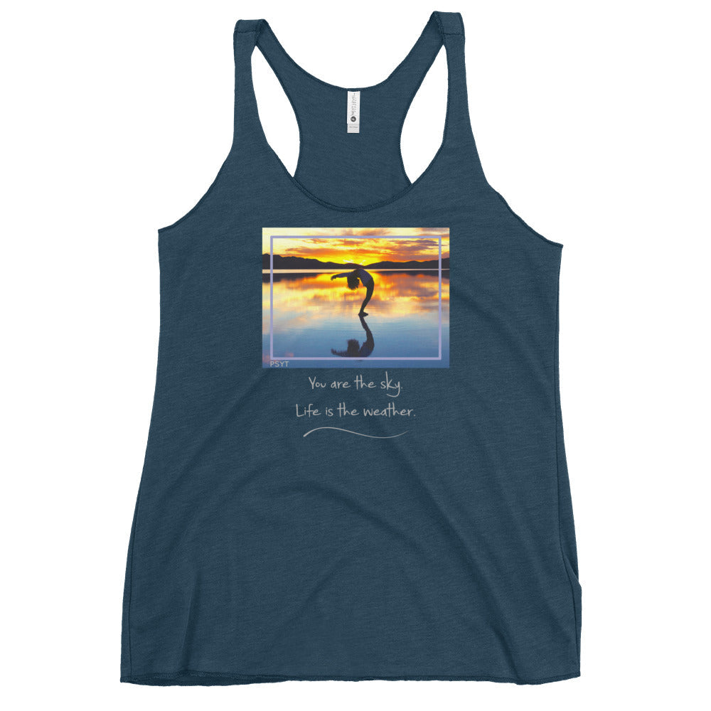 Sunset Salutation Pose Quote Tank Top