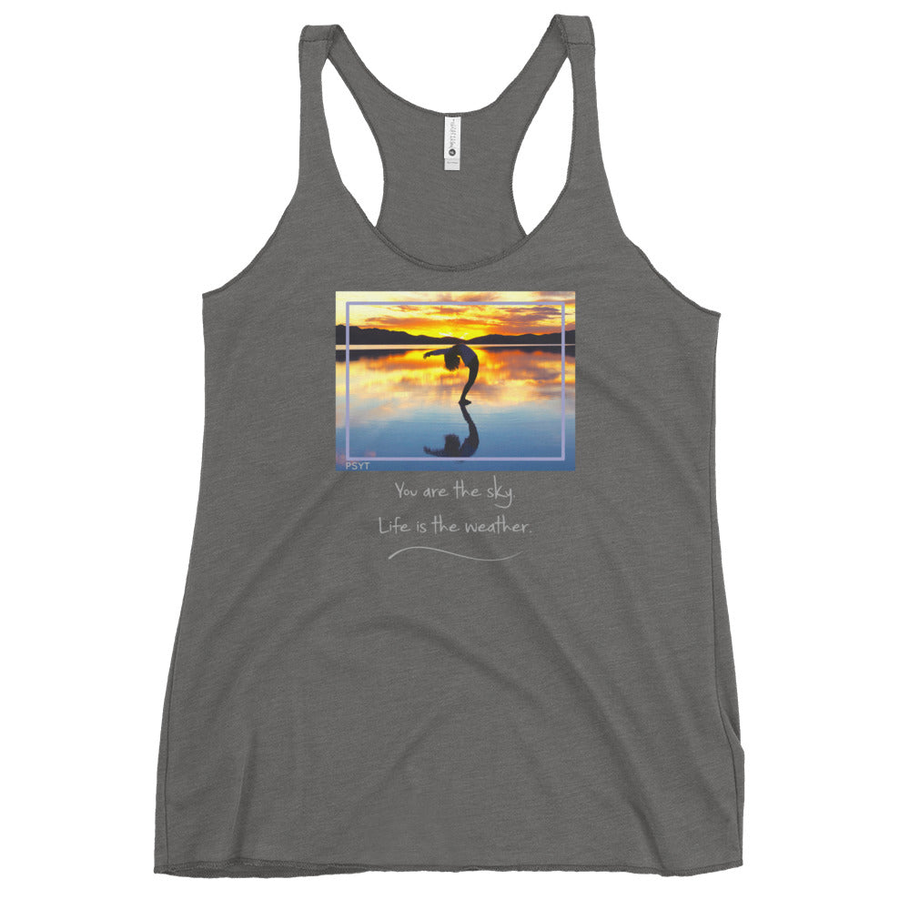 Sunset Salutation Pose Quote Tank Top