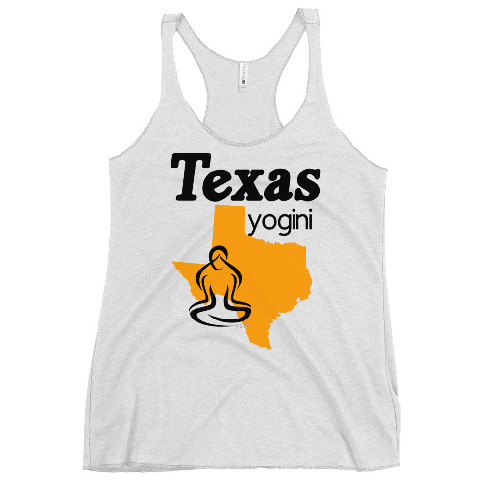 Texas Map Yogini White Tank Top