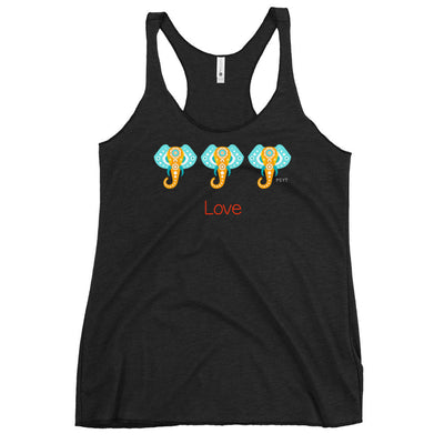 Three Elephants Love Racerback Tank Top