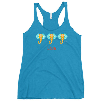 Three Elephants Love Racerback Tank Top