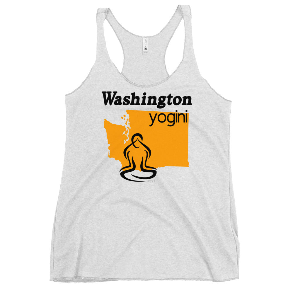 Washington Map Yogini White Tank Top