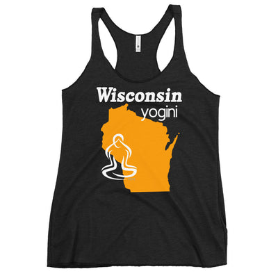 Wisconsin Map Yogini Dark Color Tank Top