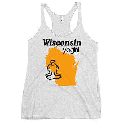 Wisconsin Map Yogini White Tank Top