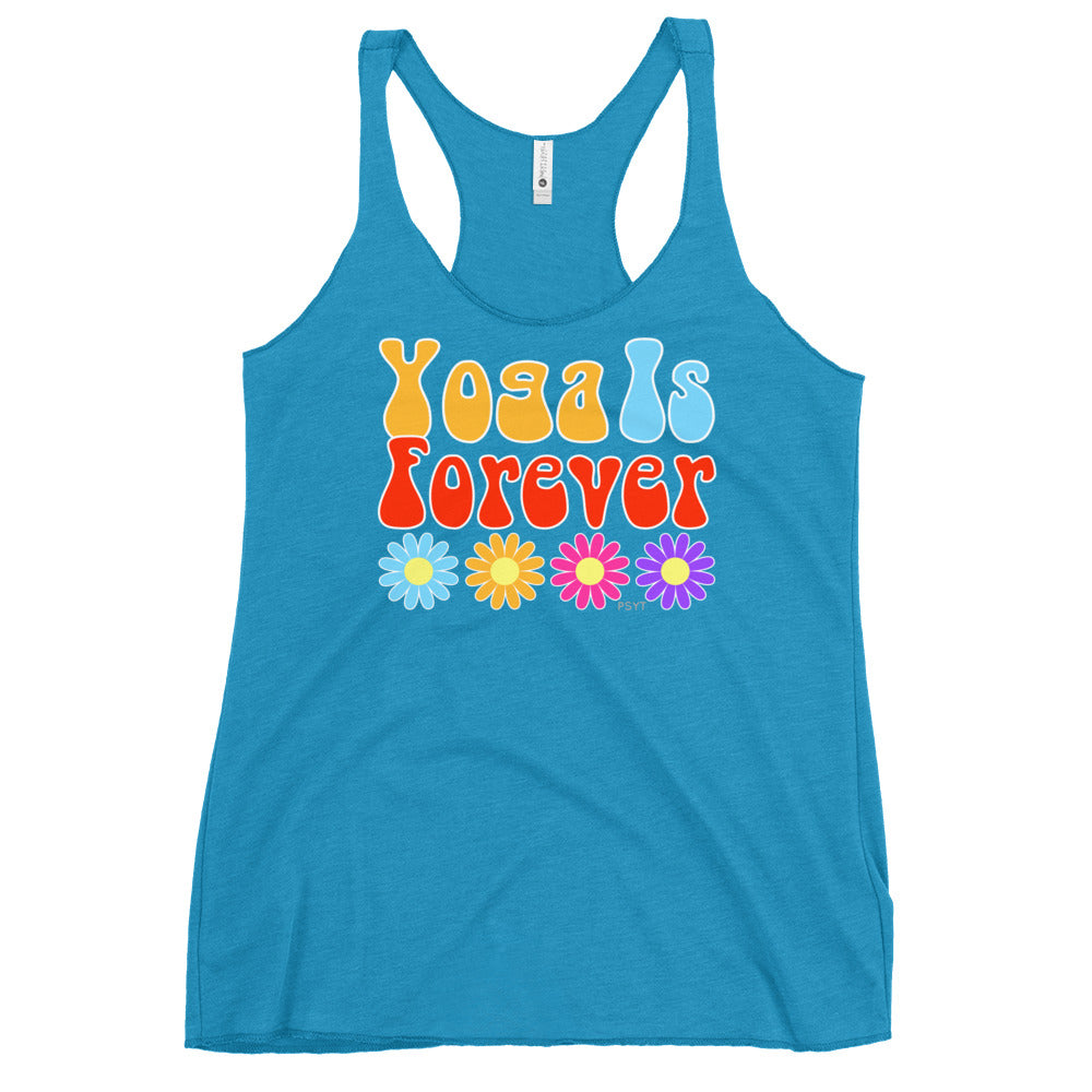 Yoga Is Forever Retro Groovy Racerback Tank Top