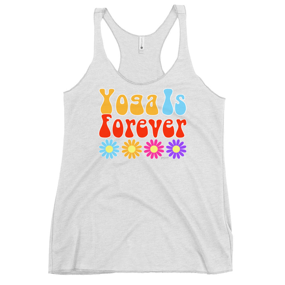 Yoga Is Forever Retro Groovy Racerback Tank Top