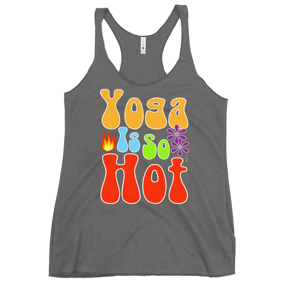 Yoga Is So Hot Retro Groovy Racerback Tank Top