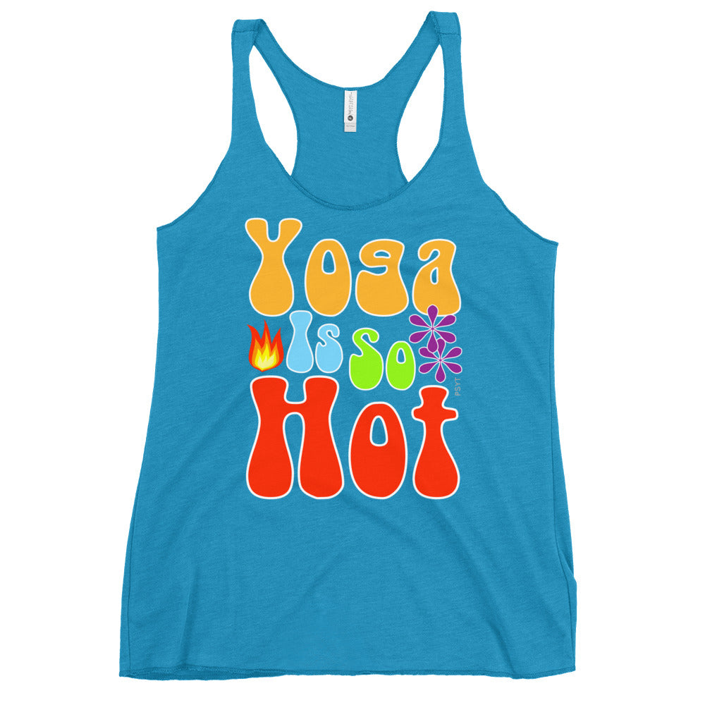 Yoga Is So Hot Retro Groovy Racerback Tank Top