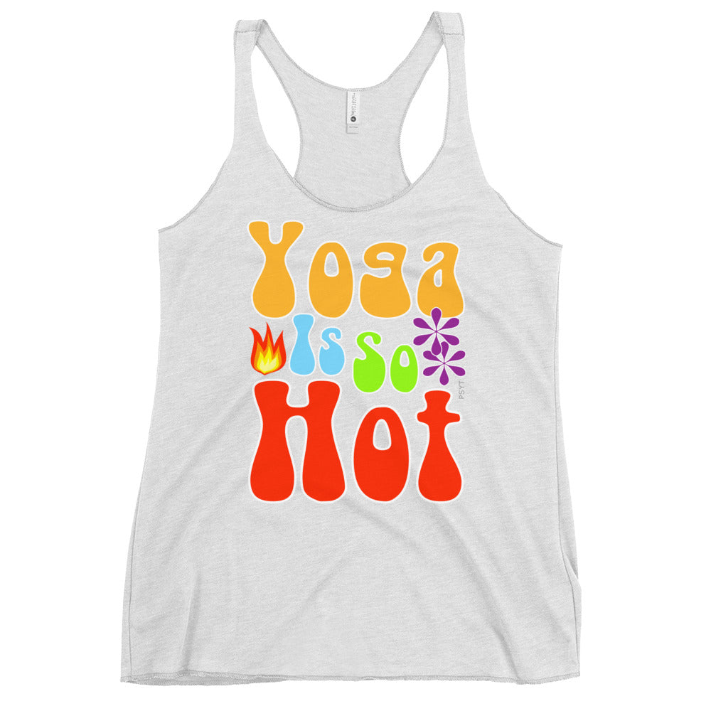 Yoga Is So Hot Retro Groovy Racerback Tank Top