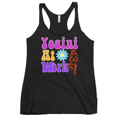 Yogini At Work Retro Groovy Racerback Tank Top