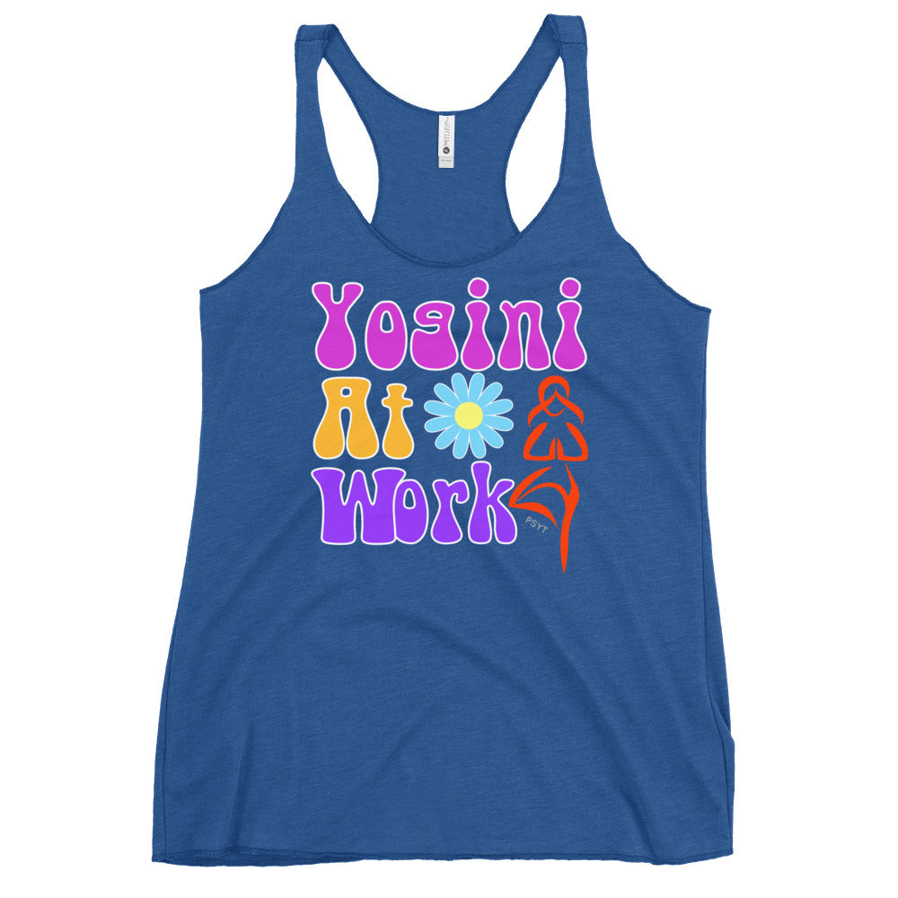 Yogini At Work Retro Groovy Racerback Tank Top