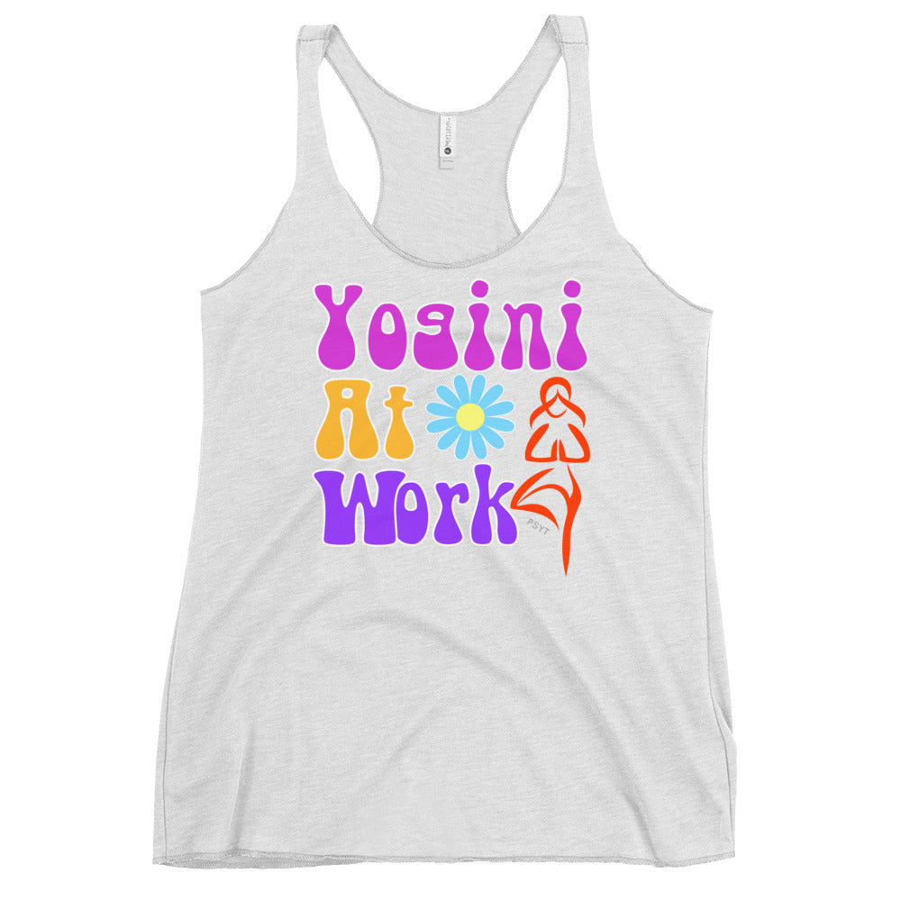 Yogini At Work Retro Groovy Racerback Tank Top