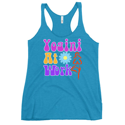 Yogini At Work Retro Groovy Racerback Tank Top