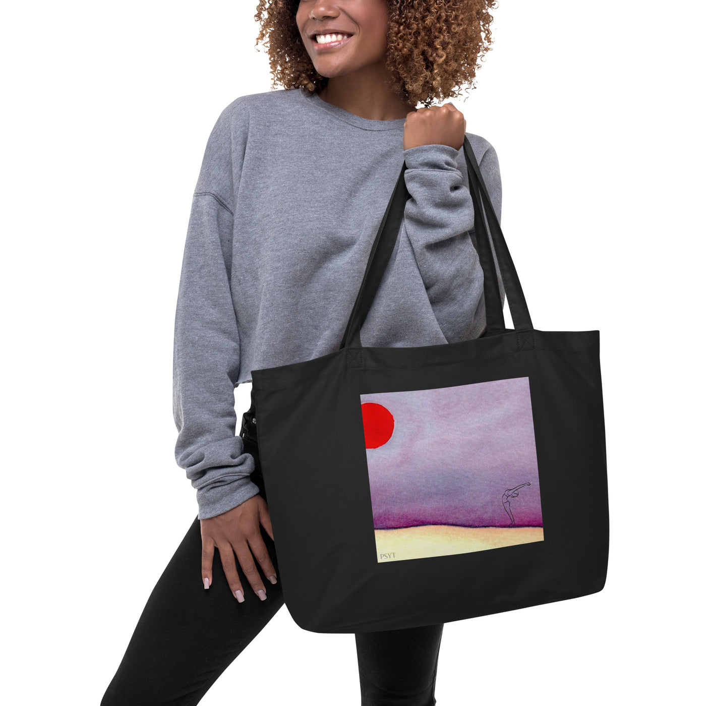 Zen Watercolor 27 Large organic tote bag