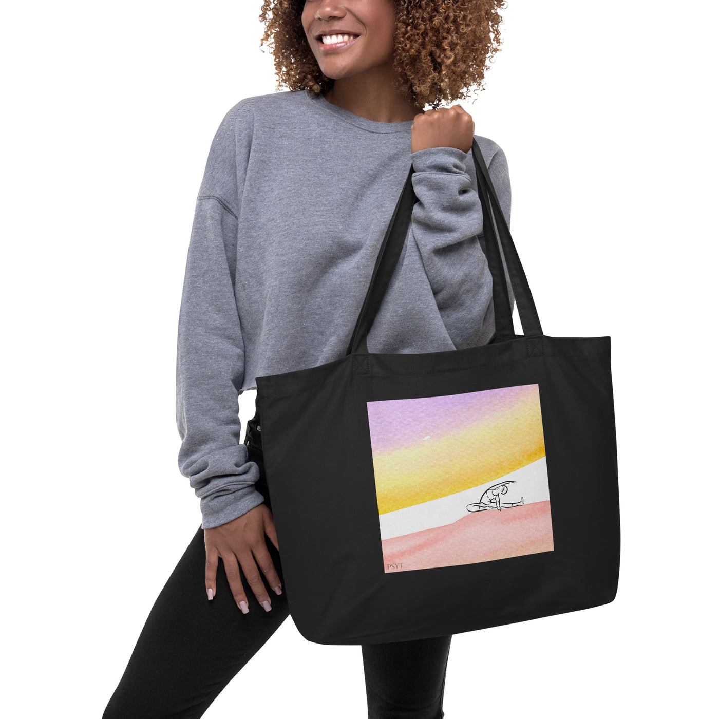 Zen Watercolor 24 Large organic tote bag