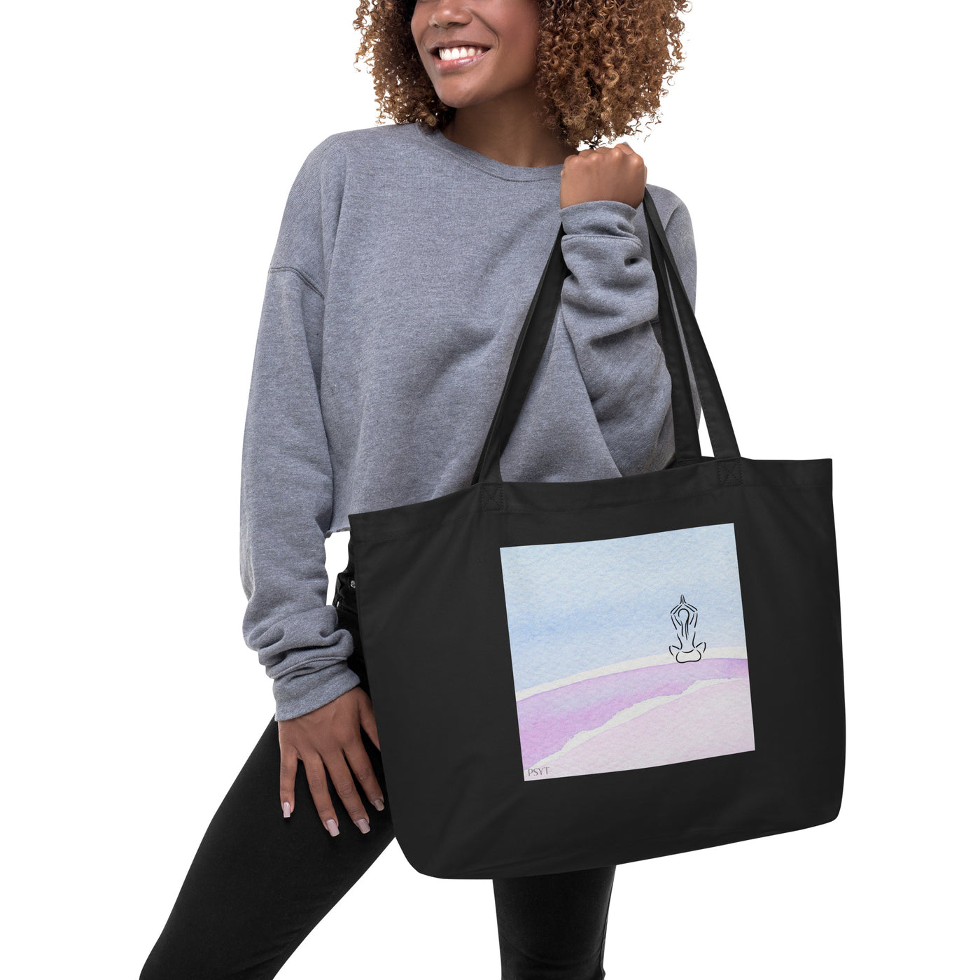 Zen Watercolor 23 Large organic tote bag