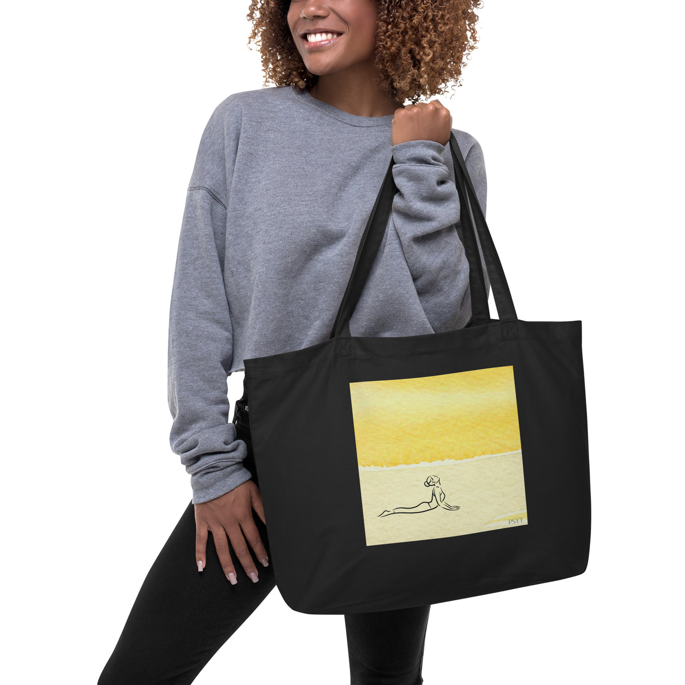 Zen Watercolor 21 Large organic tote bag