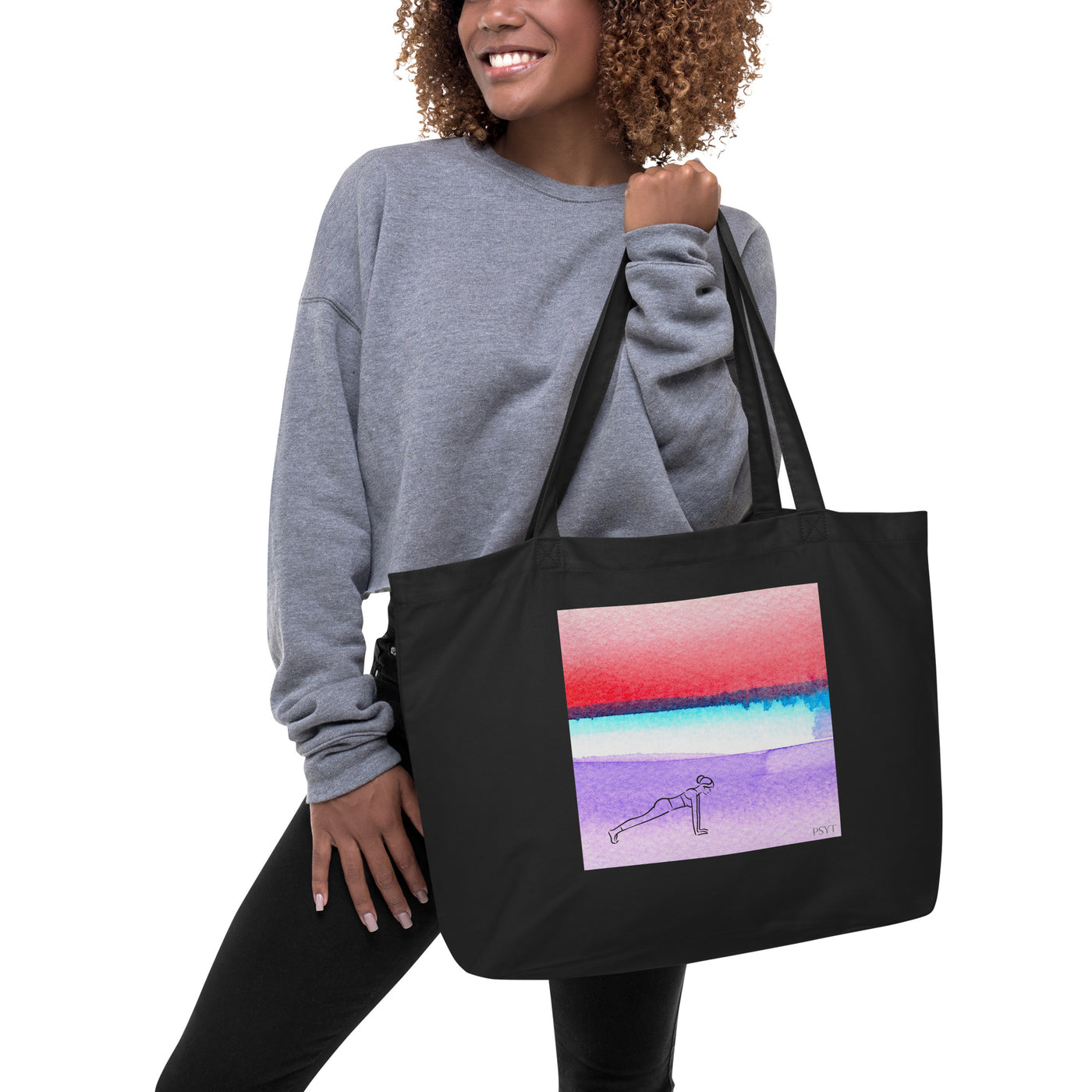 Zen Watercolor 19 Large organic tote bag