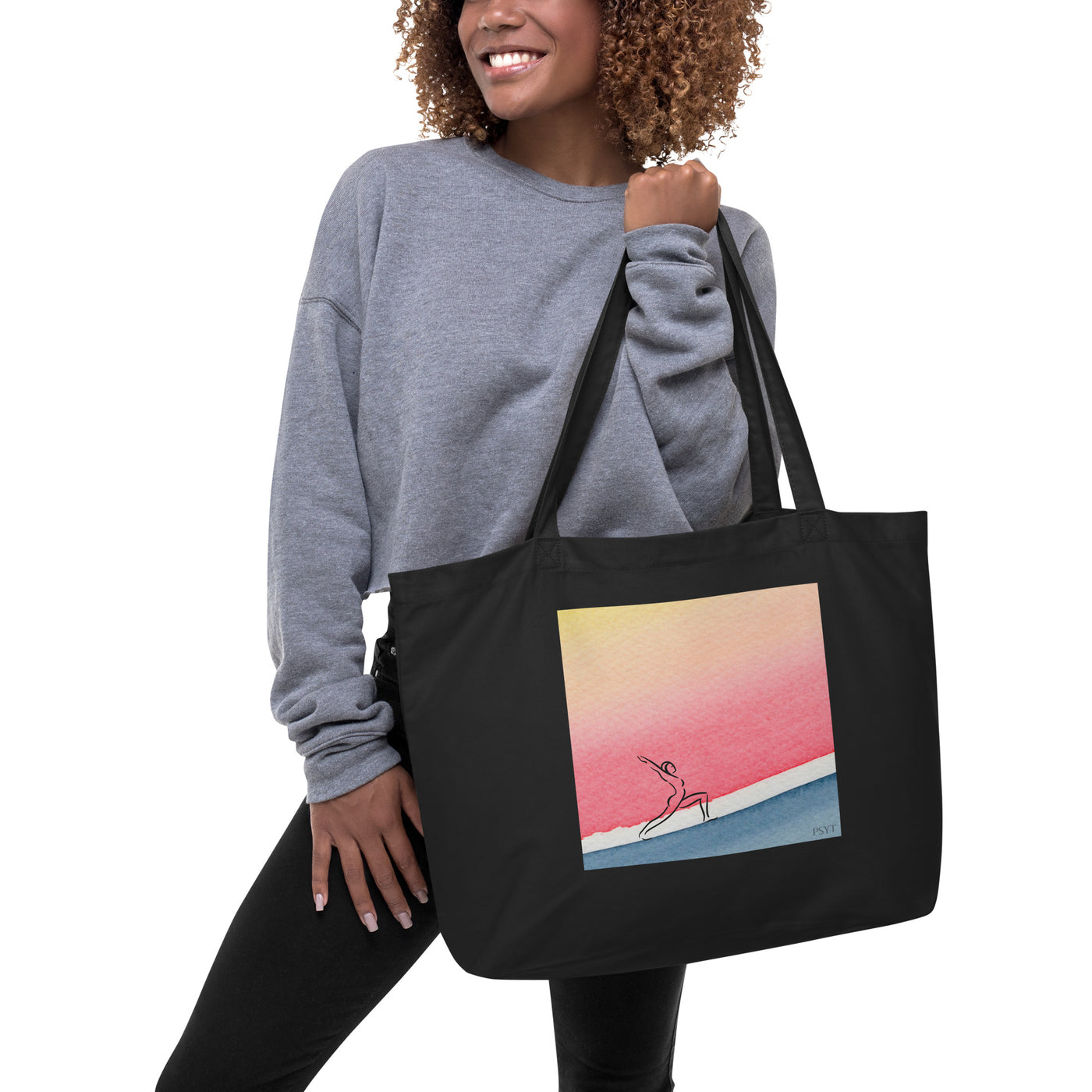 Zen Watercolor 17 Large organic tote bag