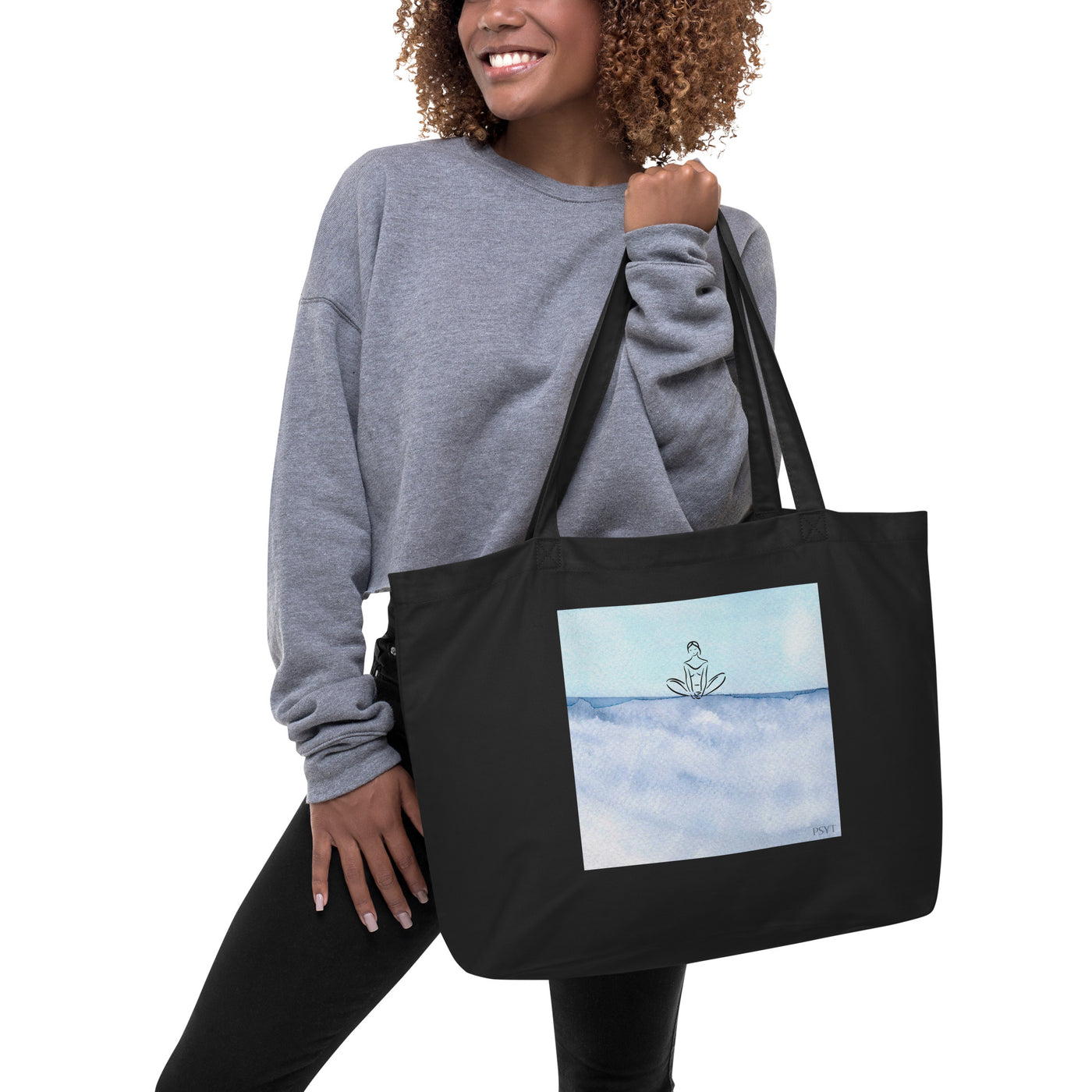 Zen Watercolor 12 Large organic tote bag