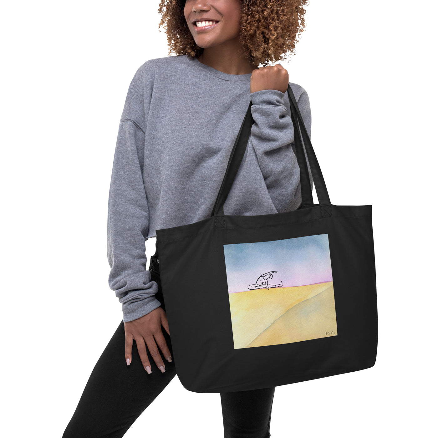 Zen Watercolor 9 Large organic tote bag