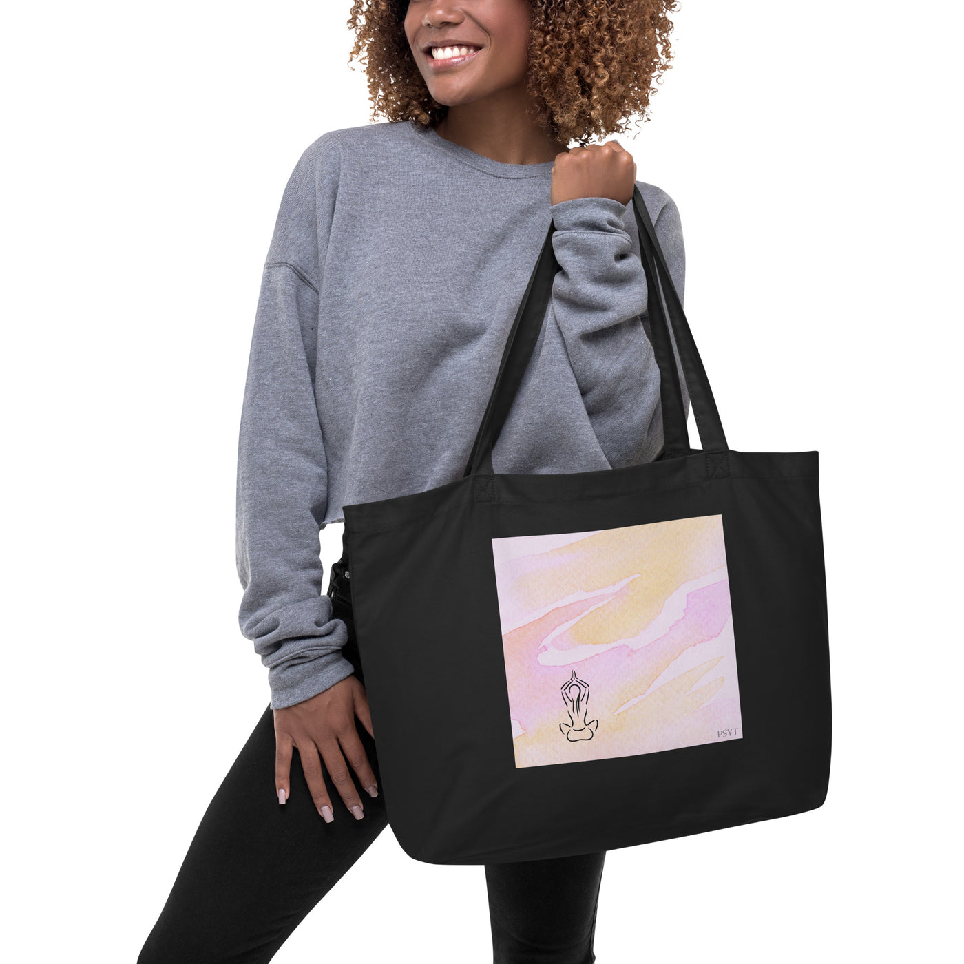 Zen Watercolor 7 Large organic tote bag