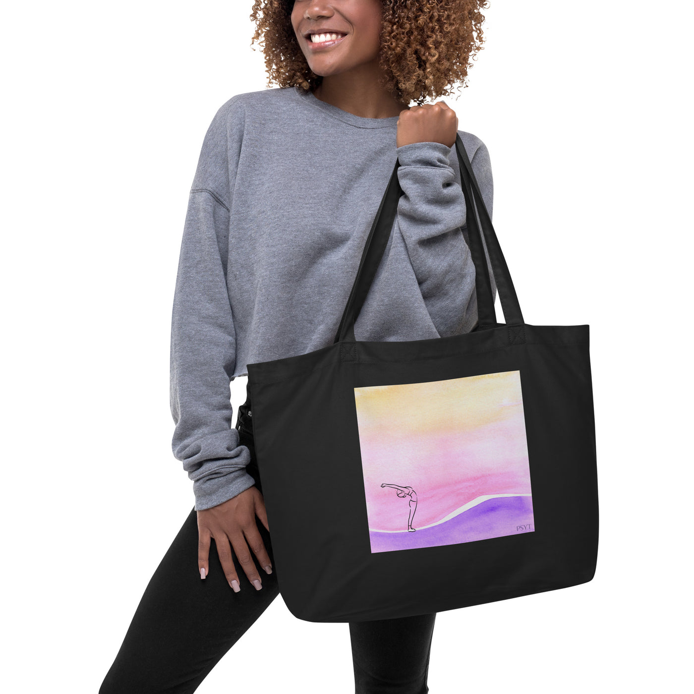 Zen Watercolor 3 Large organic tote bag