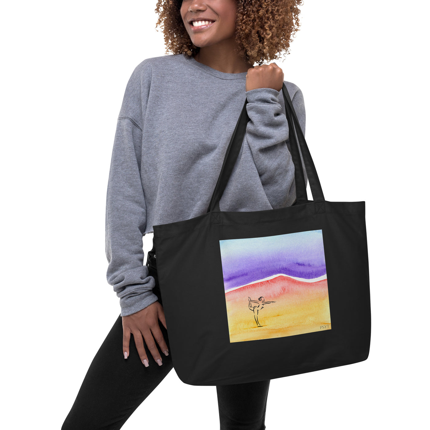 Zen Watercolor 2 Large organic tote bag