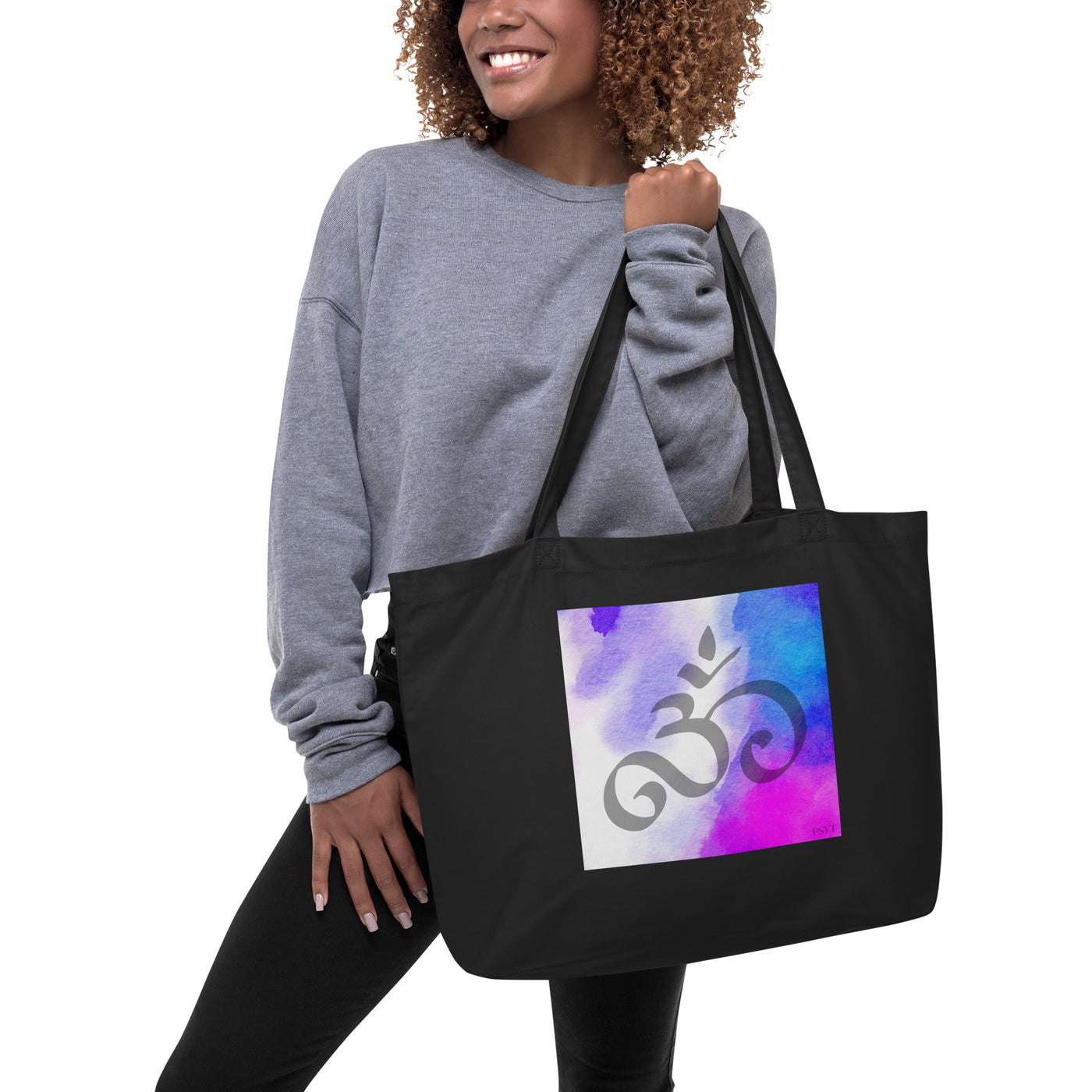 Watercolor Om 2 Large organic tote bag