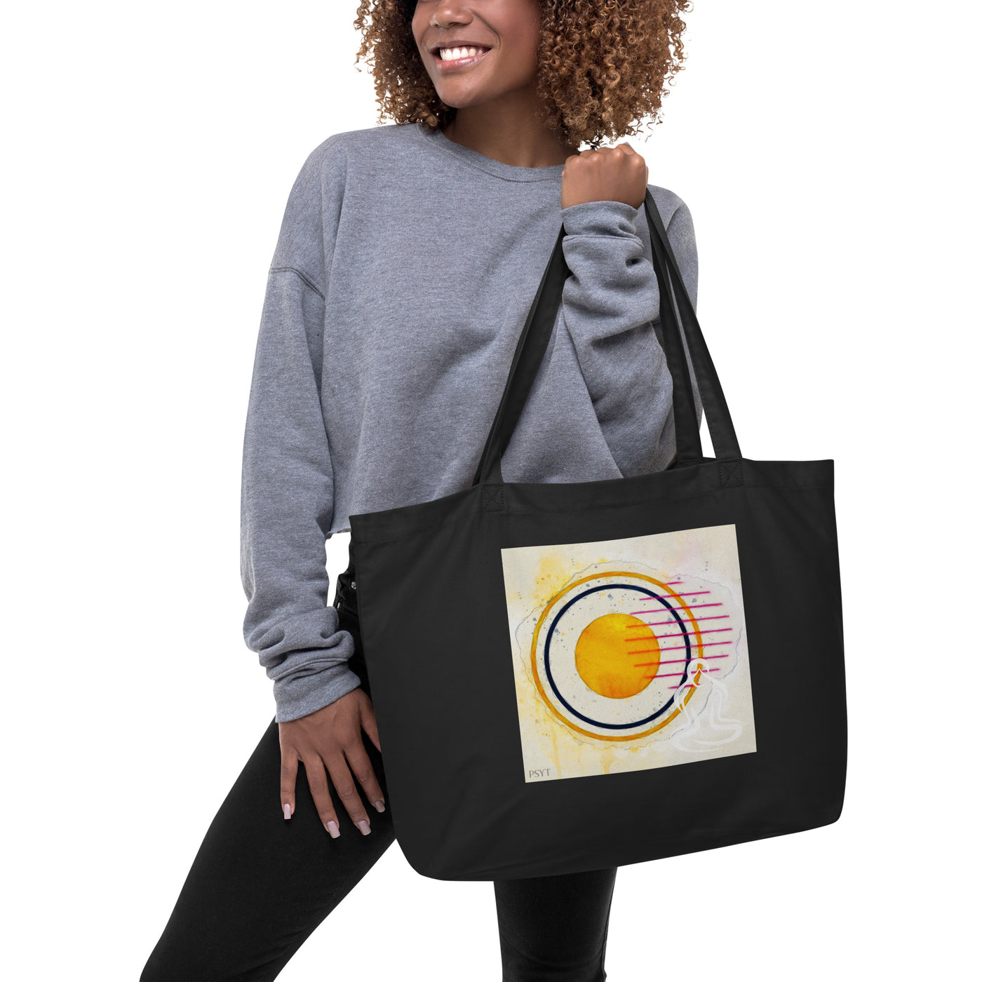 Abstract Yoga Art Lotus Large organic tote bag