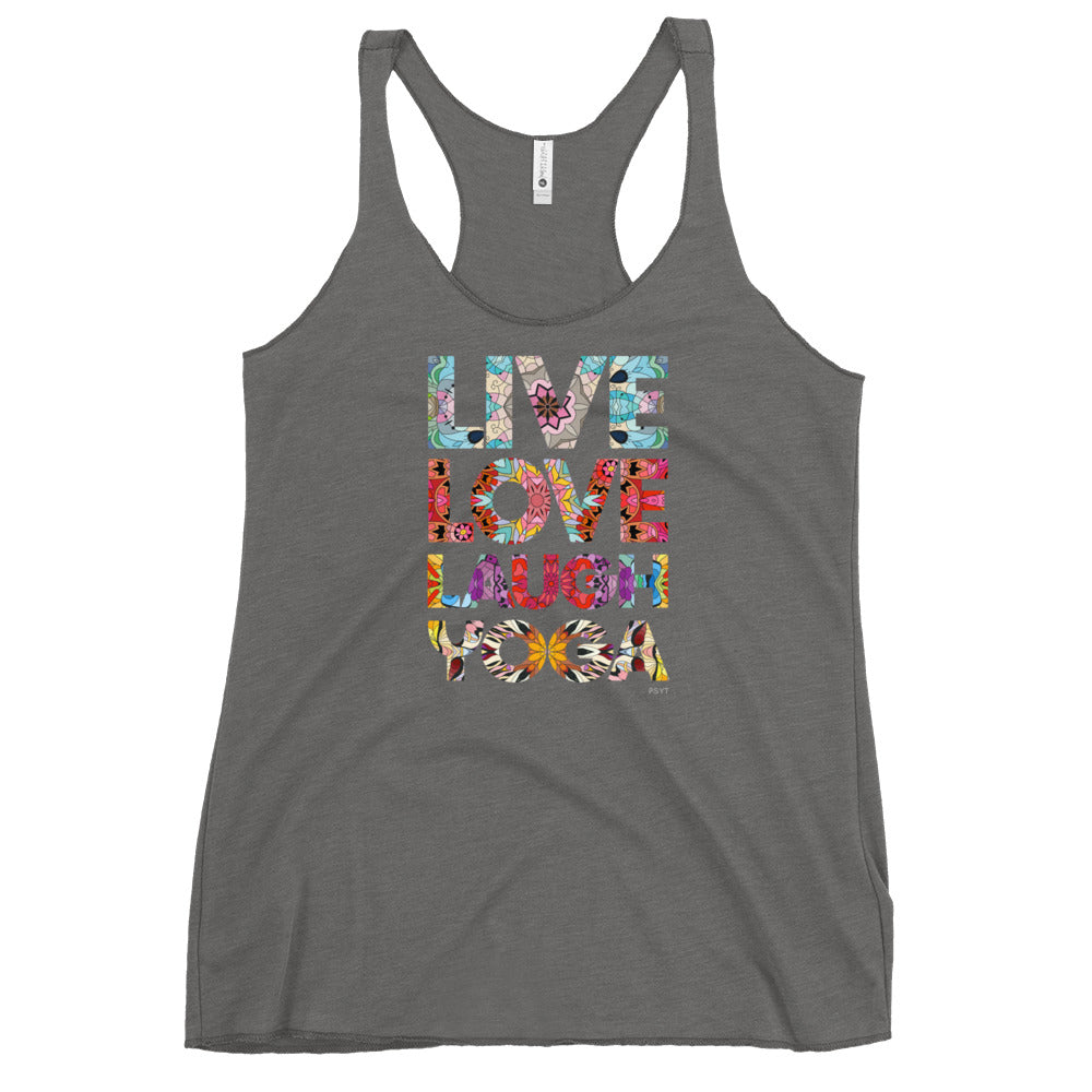 Live Love Laugh Yoga Mandala Word Tank Top