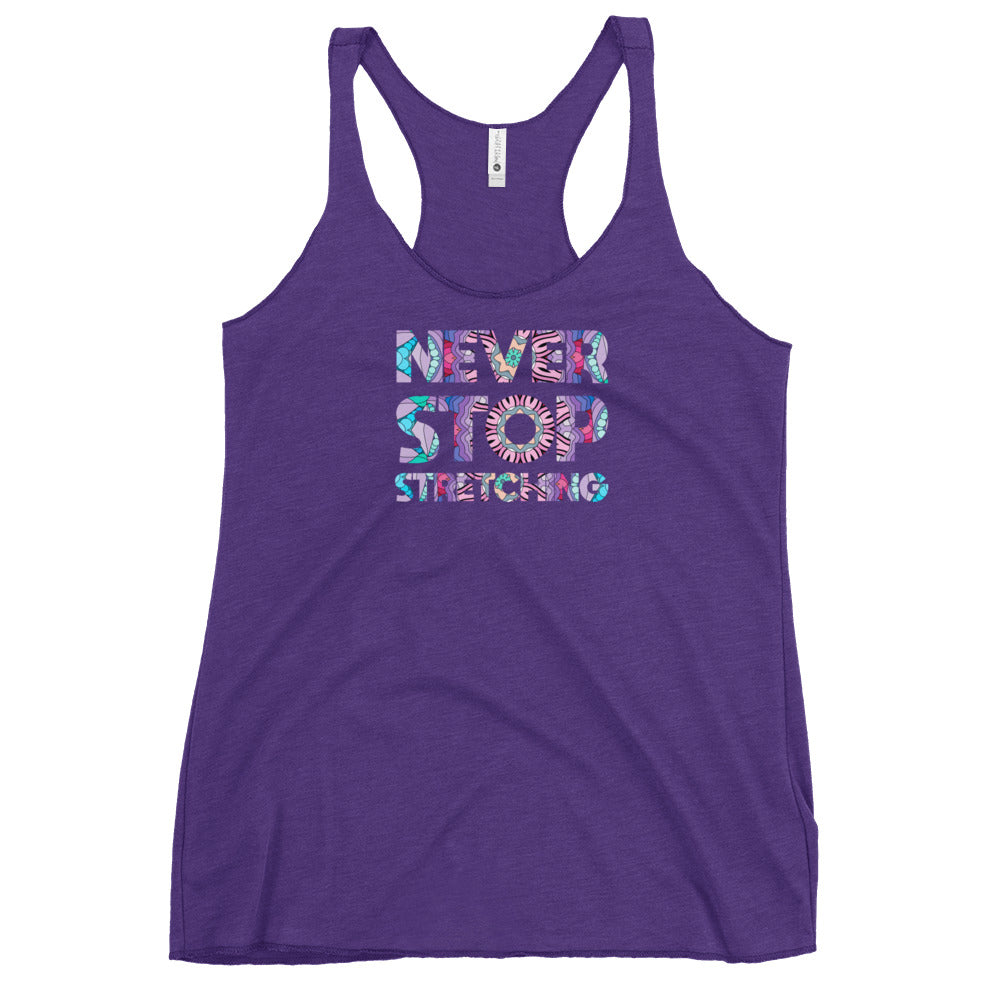 Never Stop Stretching Mandala Word Tank Top